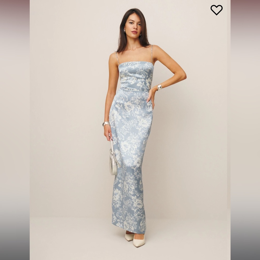 Reformation Frankie Silk Dress in Porcelain